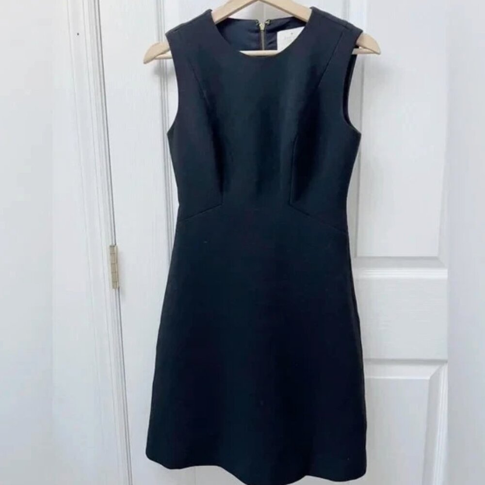 Kate Spade Sleeveless Modest Stretch Crepe Flip Dress in Black Sz 2